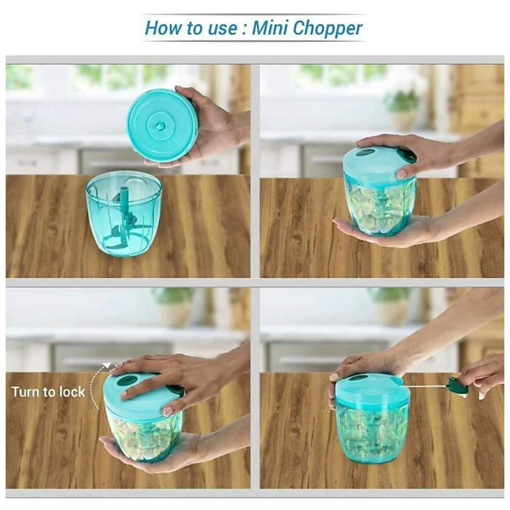 0065 Manual Stainless Steel Compact Extra Sharp Hand Held Vegetable Chopperslicer With 5 Blades
