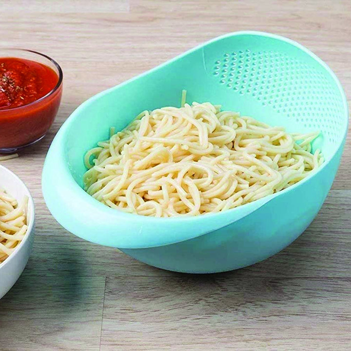 108 Kitchen Plastic Big Rice Bowl Strainer Perfect Size For Storing And Straining
