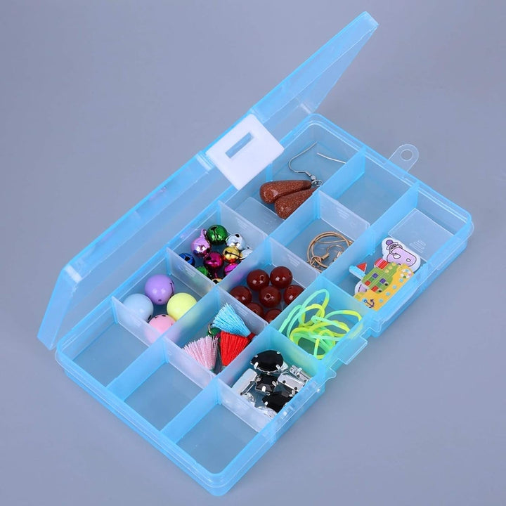 15 Grids Jewelry Organizer Plastic Jewelry Organizer Box Clear Jewelry Organizer Box Plastic Bead Organizers with Adjustable Dividers for Herbs Pills Bead, Jewelry, and Other Small Item (1 Pc) - Springkart 