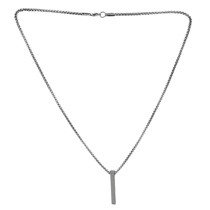 Stainless Steel Plain Stick Shape Locket With Chain (1 Pc) - Springkart 