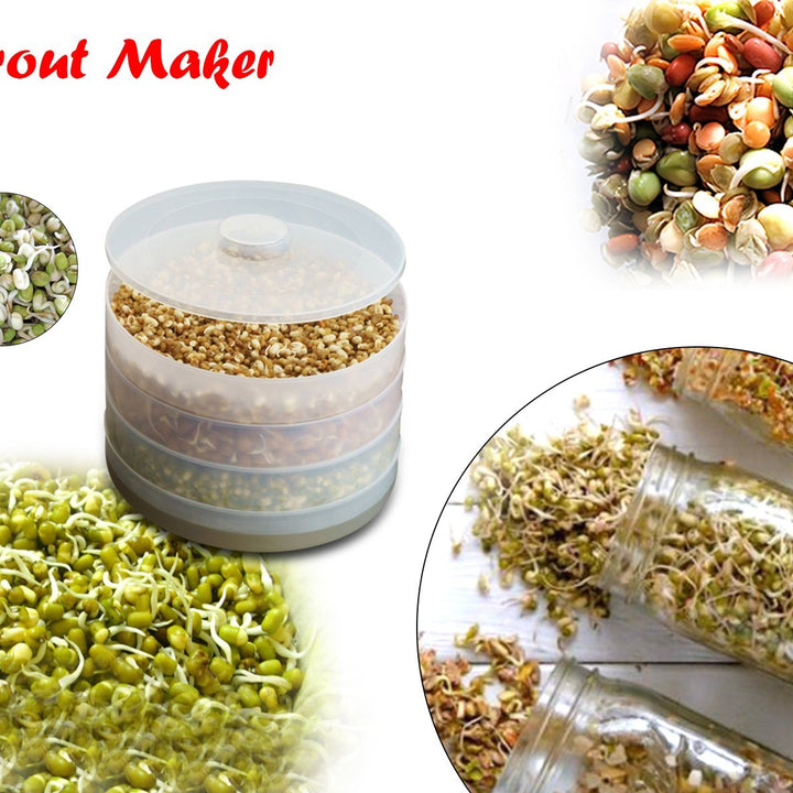 070 Plastic 4 Compartment Sprout Maker White