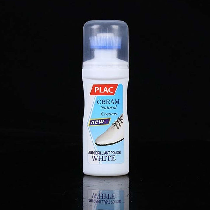 White Shoe Brightener with Removal of Dirt and Whitening Function White Shoes Cleaner with Brush Head for Dirty Shoe Polish Natural Waxes (75 ML) - Springkart 