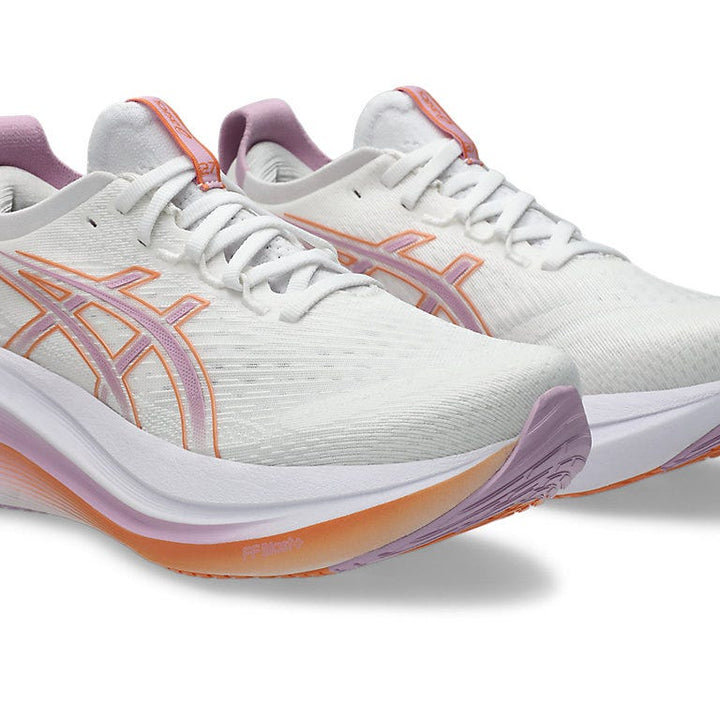 The ASICS GEL-NIMBUS 27 for women with advanced cushioning, breathable mesh upper, and sleek lace-up design built for comfort and performance