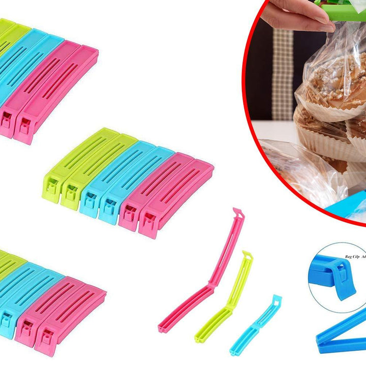 105 Plastic Snack Bag Clip Sealer Set (18 Pcs Multicolour)