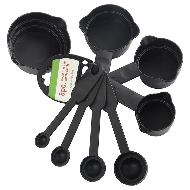 106 Plastic Measuring Cups And Spoons (8 Pcs Black)
