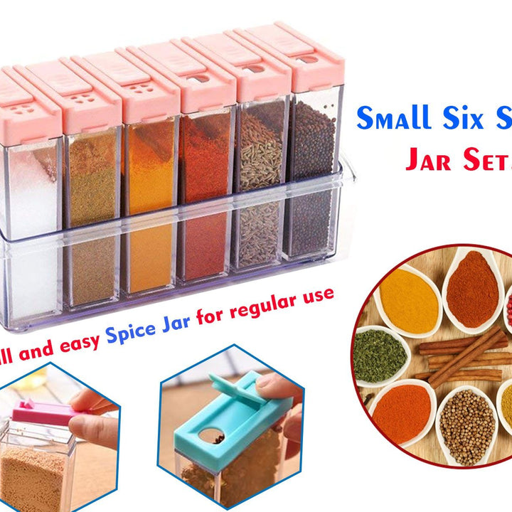 122 Plastic Spice Jars (6 Pcs 14x22x8cm Multicolour)