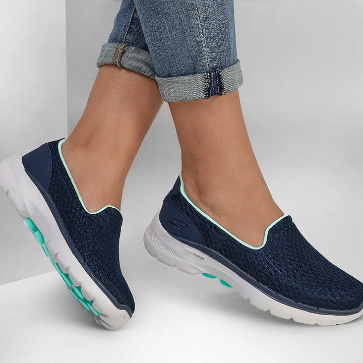 SKECHERS GO WALK 6 - BIG SPLASH WOMEN'S SLIP ON SLIP ON SHOE - 124508-NVTQ