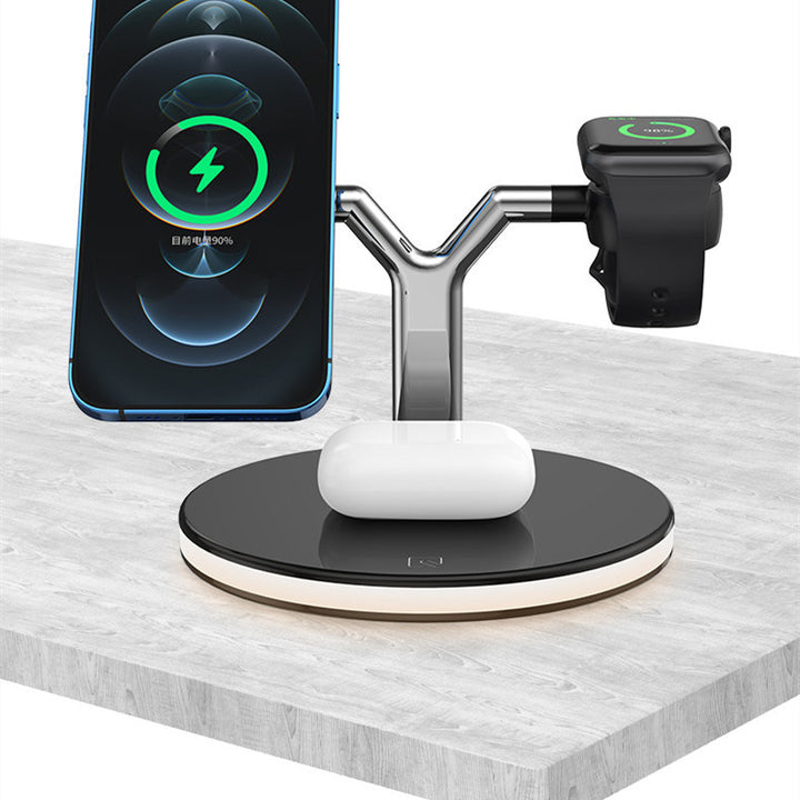 3 In 1 Magnetic Wireless Charger Stand Watch 15W Fast Charging Dock Station For Earbuds Pro
