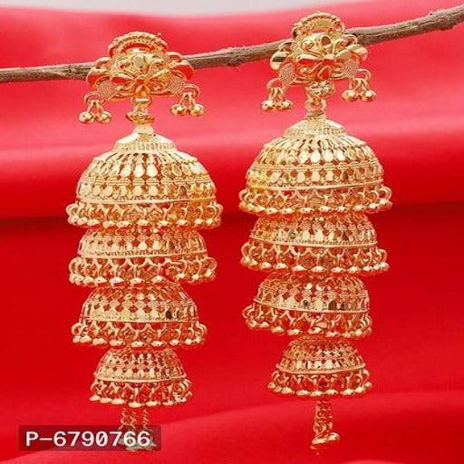 Traditional Gold Plated Earrings - Springkart 