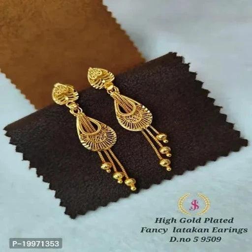Traditional Cutwork Stud Earrings For Women Girls. Brass, Screw Back. - Springkart 