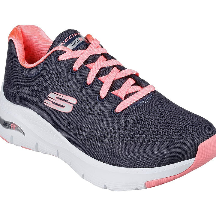 Side-angle view of Skechers Arch Fit - Big Appeal women's lace-up footwear in an active setting