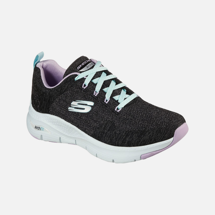 Skechers ARCH FIT-COMFY WAVE Women's Lifestyle Shoes -Black/Lavender