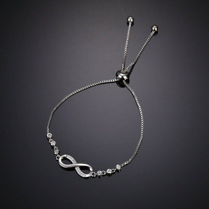 Silver Plated Infinity Slide Closure Bracelet