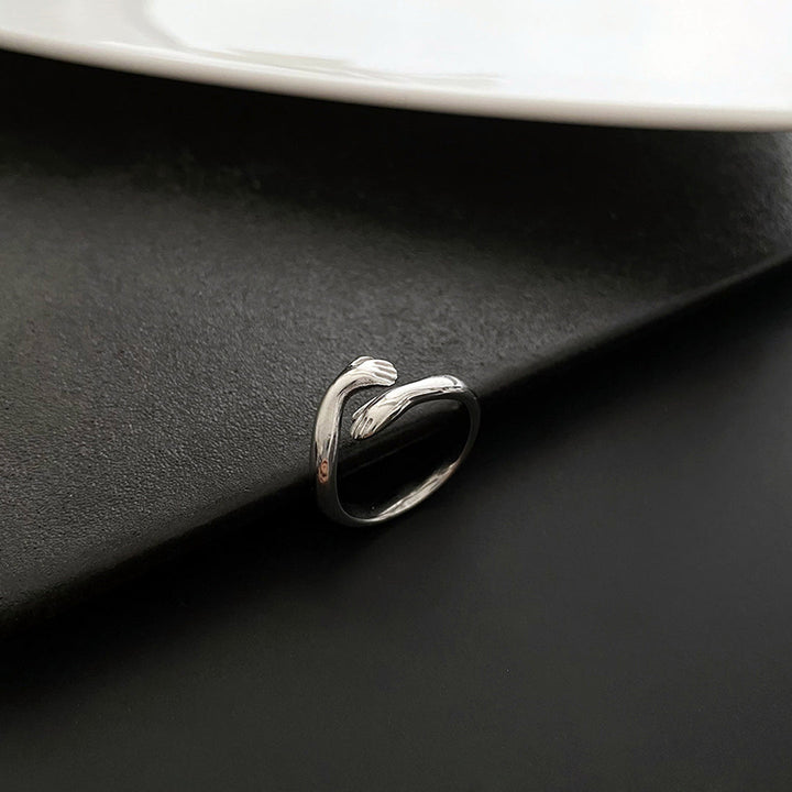 hug ring silver adjustable