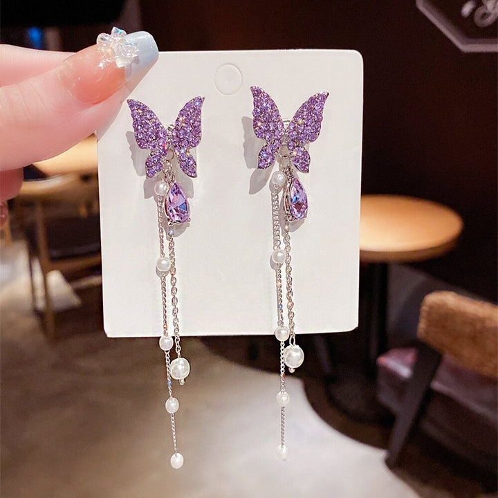 Vembley New Charming Purple Colour Butter fly Design Korean Earring For Girls