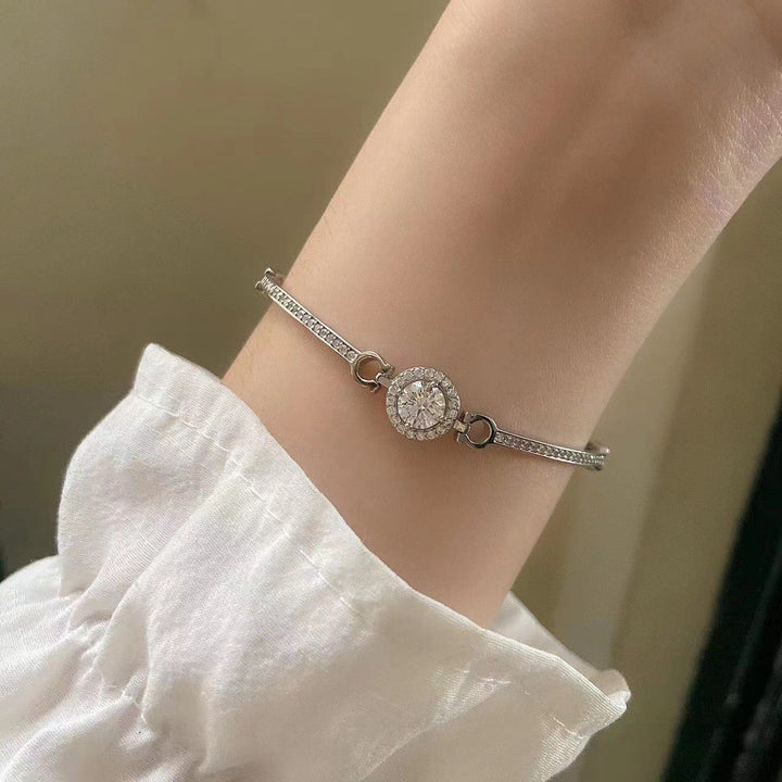 Vembley Stunning Crystal Studded Silver Plated Bracelet For Women And Girls
