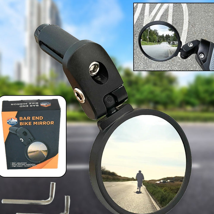 8505 Bar End Bike Mirror Safe Rearview Mirror 360 Rotatable  Foldable Safety Bicycle Rear View Mirror Mirror Durable Bike Mirror (1 Pc)