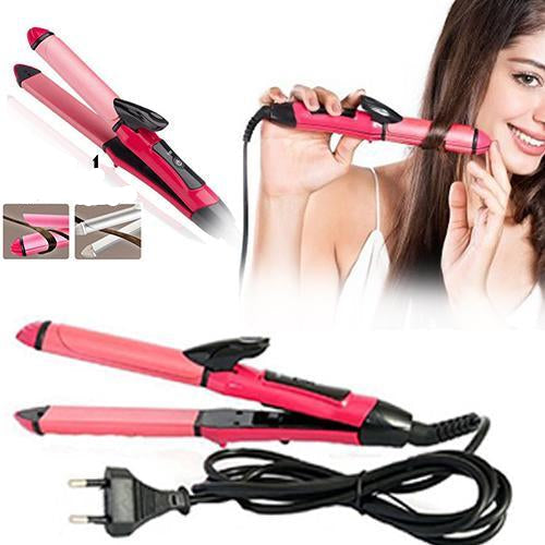 385 2 In 1 Hair Straightener And Curler Machine For Women  Curl  Straight Hair Iron