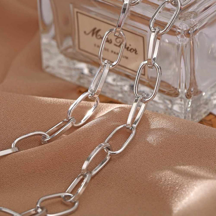 Silver Plated Chainlink Chunky Necklace