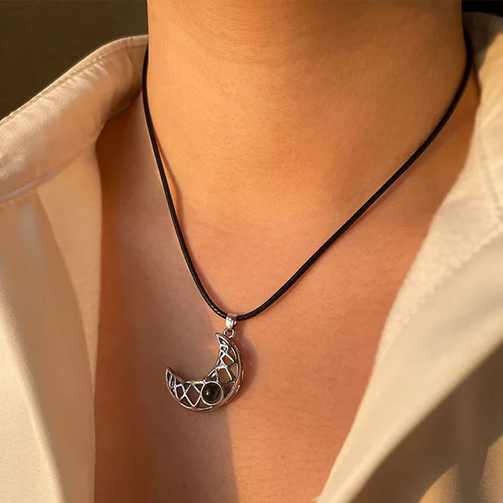 Sun and Moon Magnetic Necklace for Couples saying "I Love You" in 100 languages
