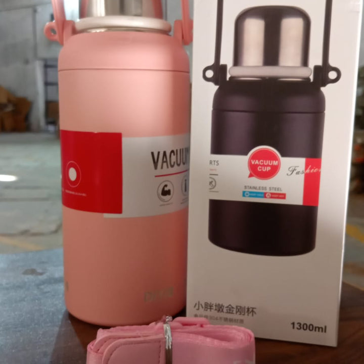 13036 Stainless Steel Tumblers 316 Stainless Steel Vacuum Insulated Cup  Bottle Portable Travel Kettle  Water Bottle With Handle Outdoor Large Capacity Sports Kettle Cups  Bottle (1300 Ml)