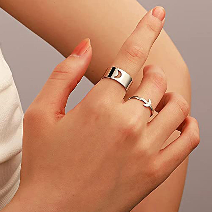 silver couple rings