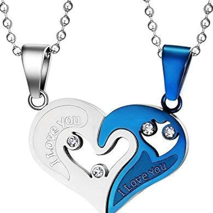 Valentine’s Special His & Hers Love Heart Pendant Necklace-KYAMSTORE