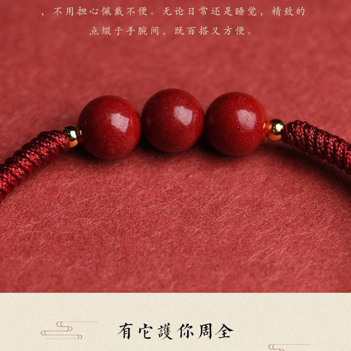 Hand-Woven Cinnabar Small Beads Bracelet