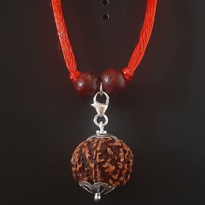 7 Mukhi Rudraksha Silver Capped Pendant