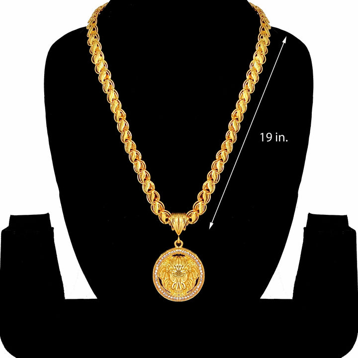 Luxurious Men's Gold Plated Pendant With Chain Vol 3