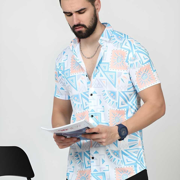 Men's Printed Rayon Half Sleeves Shirt