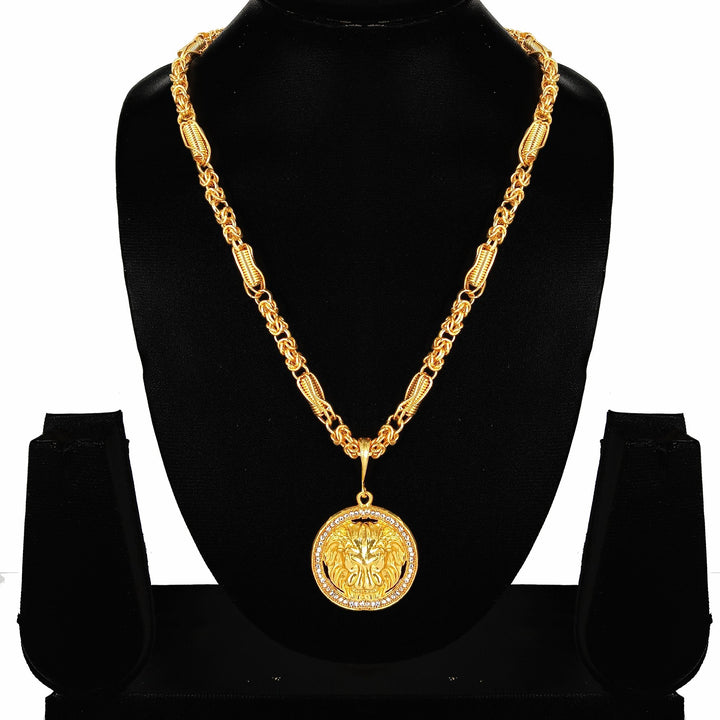 Luxurious Men's Gold Plated Pendant With Chain Vol 5