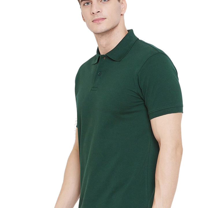 Cotton Blend Solid Half Sleeves Mens Polo Neck T-Shirt (Pack of 4)