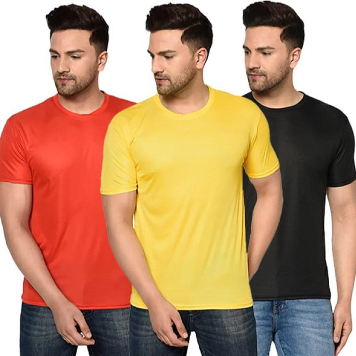 Men's Pack Of -3 Half Sleeves Round Neck T-shirt With Pack Of-2 Men's Boxers