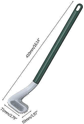 Toilet Brush- Wall-Mounted Long-Handled Golf Head Toilet Brush with Hook Pack of 2