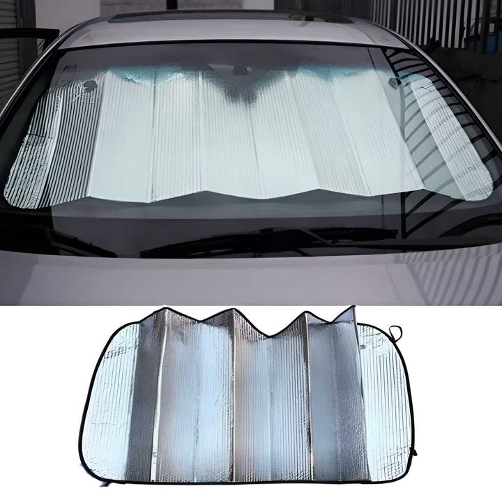 Front and Rear Foldable Car Sunshade (Silver)