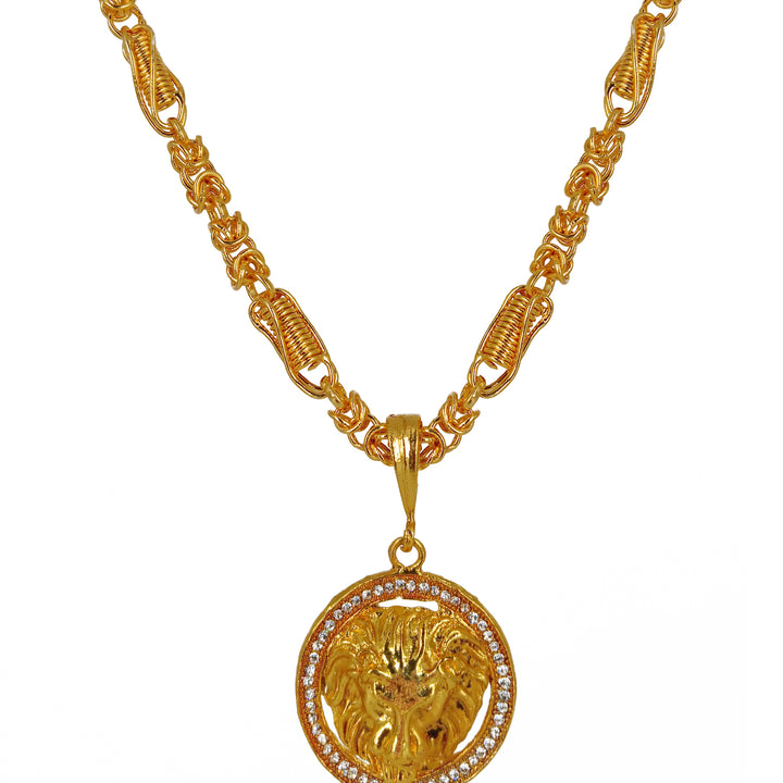 Luxurious Men's Gold Plated Pendant With Chain Vol 5