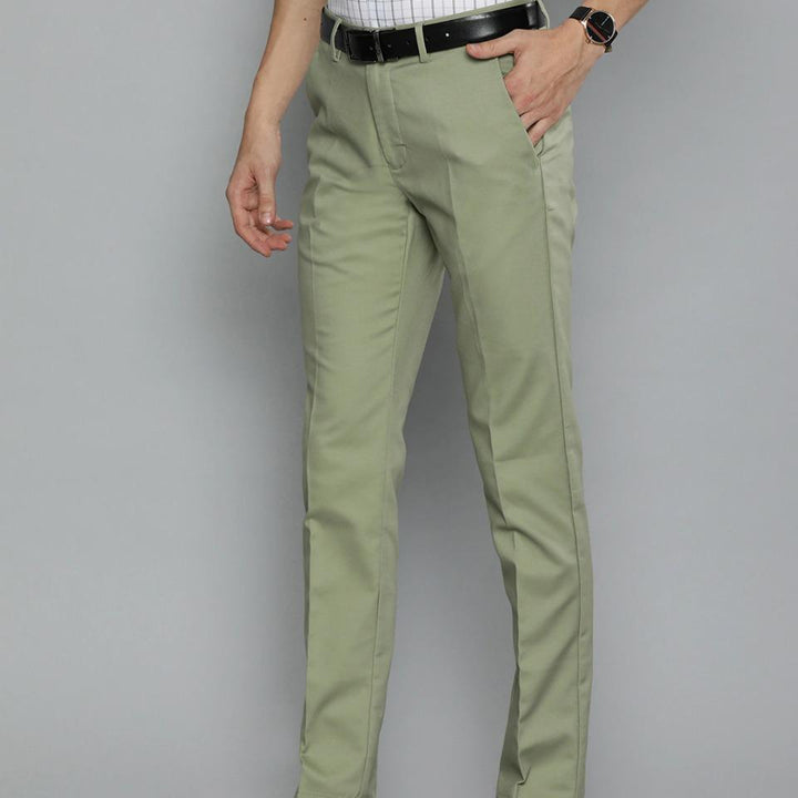 Stretchable Lycra Solid Slim Fit Mens Formal Trouser