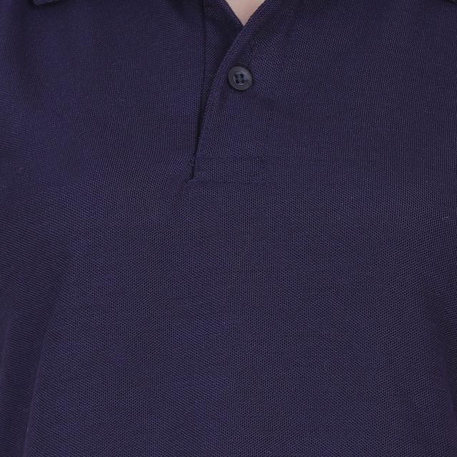 Ketex Navy Blue Cotton Blend Polo Neck Tshirt