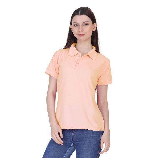 Ketex Peach Cotton Blend Polo Neck Tshirt