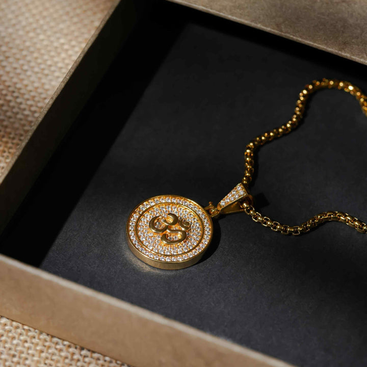 Om Symbol Pendant With Chain