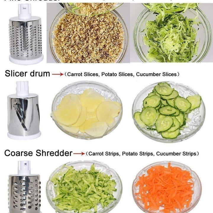 4 in 1 Rotary Drum Vegetable Grater & Slicer