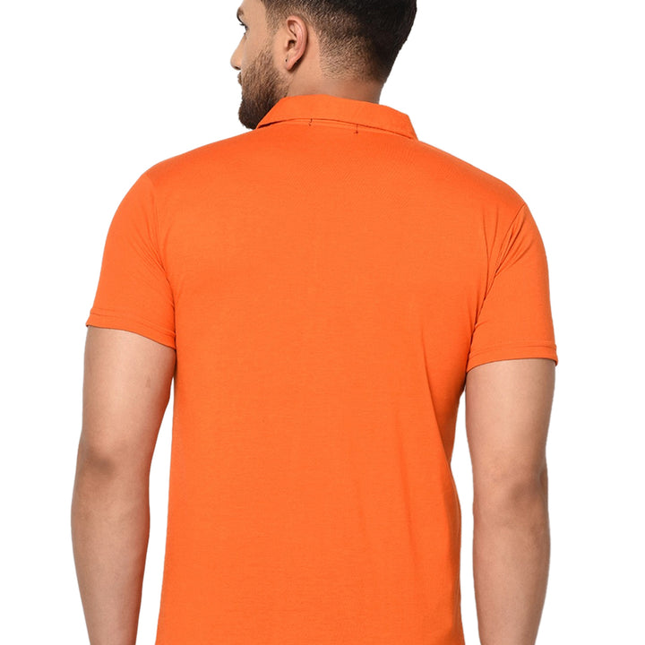 Cotton Blend Solid Half Sleeves Mens Polo T-Shirt