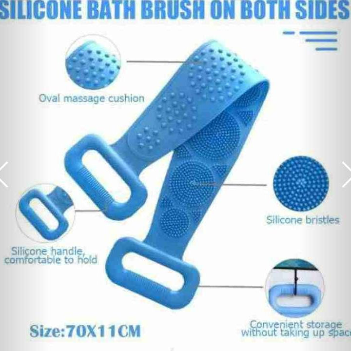 Silicone Body Back Scrubber Double Side Bathing Brush for Skin Deep Cleaning