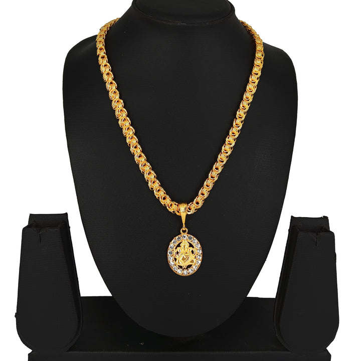 Luxurious Men's Gold Plated Pendant With Chain Vol 6