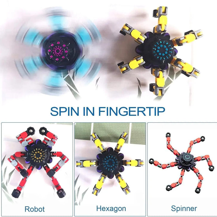 Transformation Robot Fidget Spinner Anti Stress Deformation Gyro Fidget Toys for Adults ( pack of 1 )