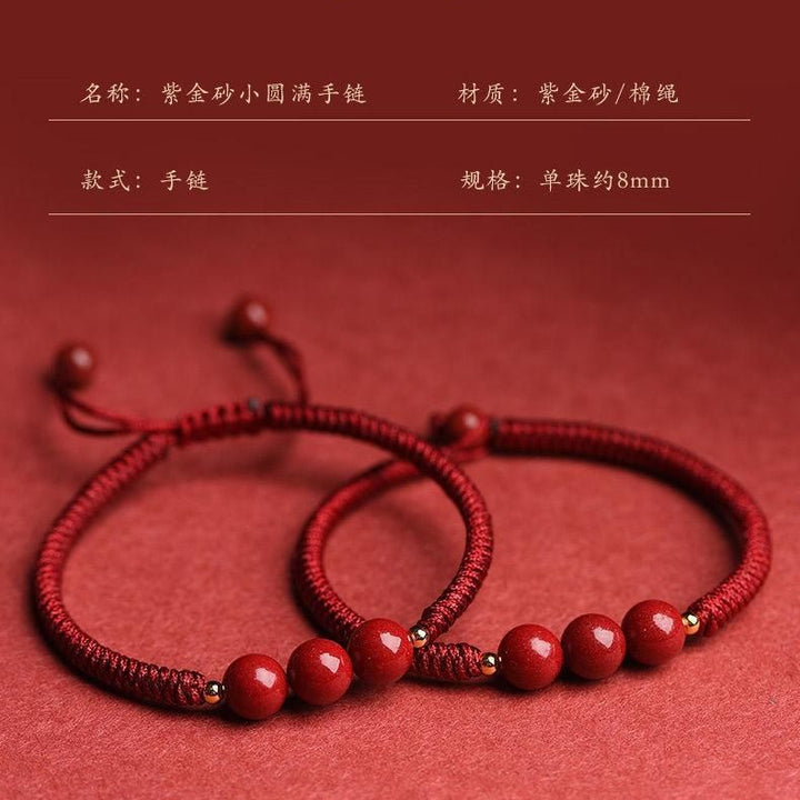 Hand-Woven Cinnabar Small Beads Bracelet