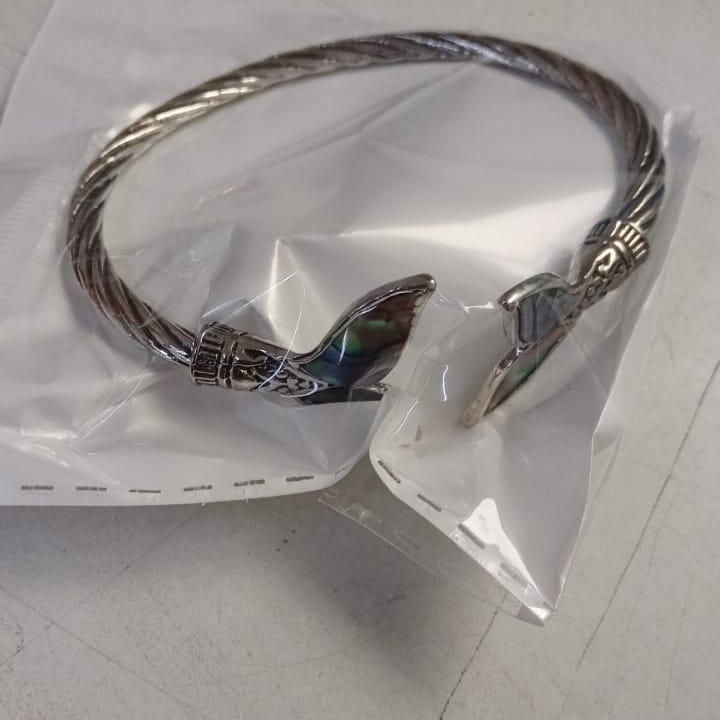 Abalone Shell Mermaid Tail Bangle Bracelet