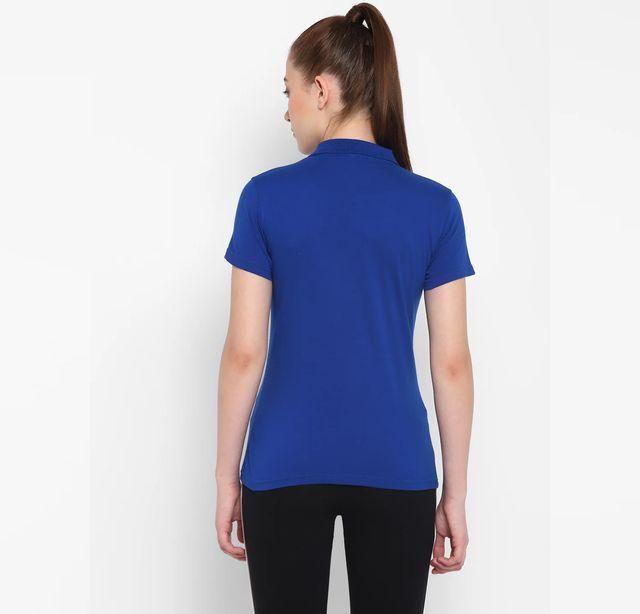 Ketex Royal Blue Cotton Blend Polo Neck Tshirt