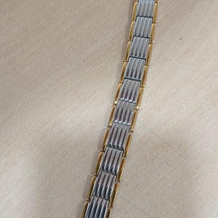 Ultra Strength Magnetic Therapy Bio Bracelet for Boys & Men (Silver & Gold) - Springkart 